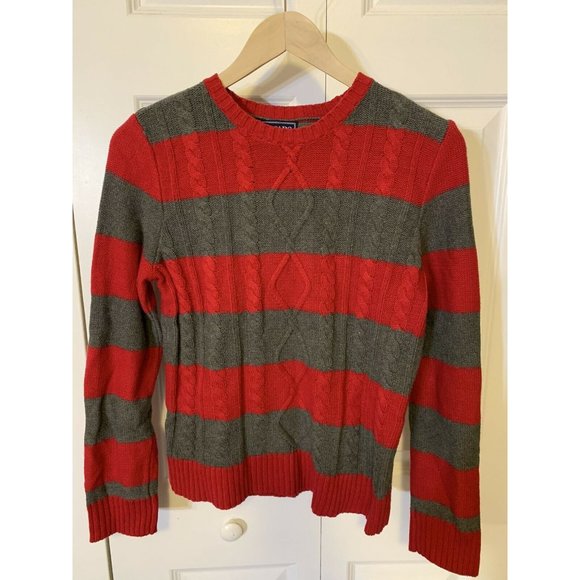 Chaps Red Gray Stripped Sweater Women’s‎ Sz M - Picture 3 of 6